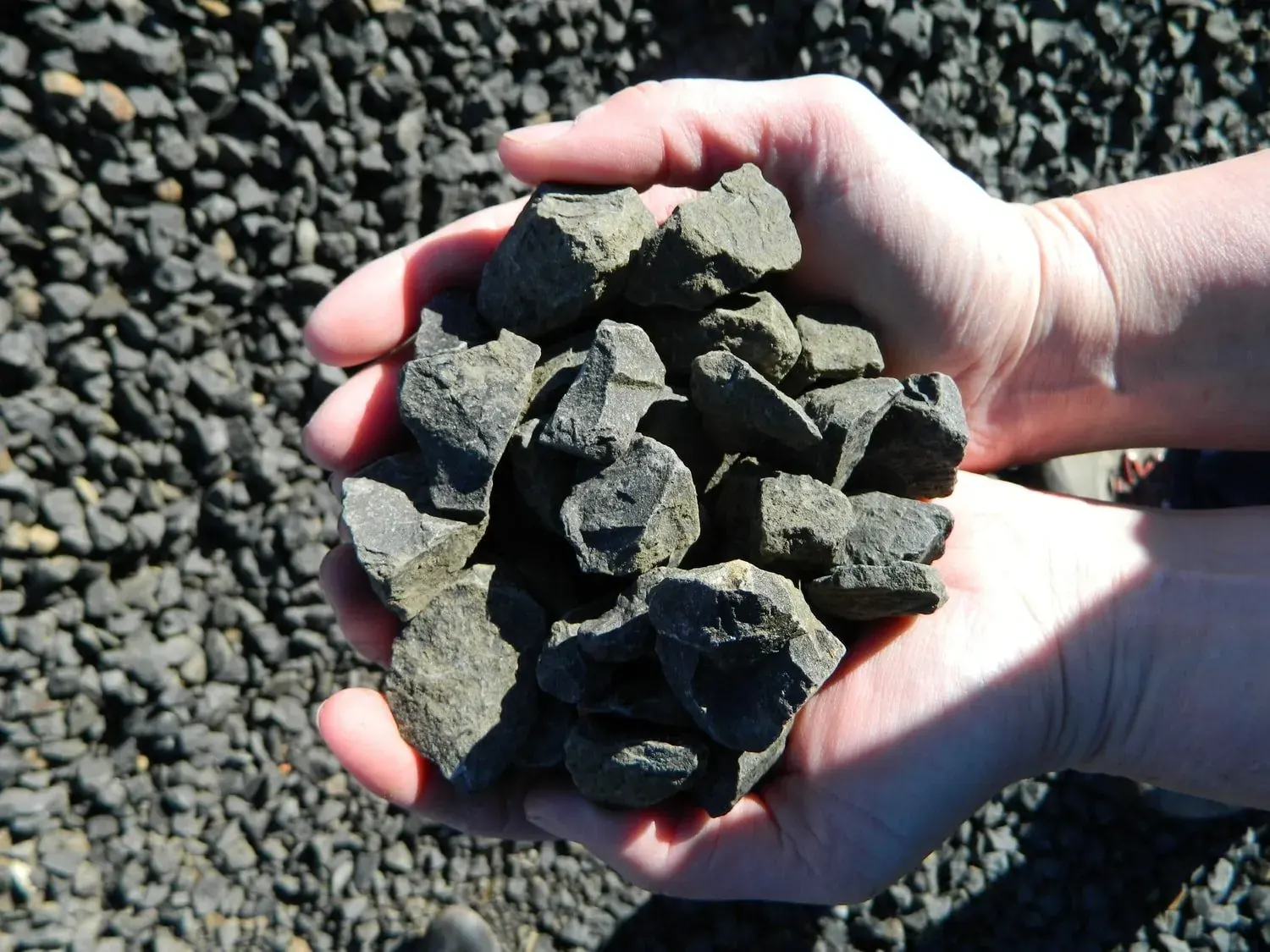 Black 1 1/4" Clean Crushed landscape material