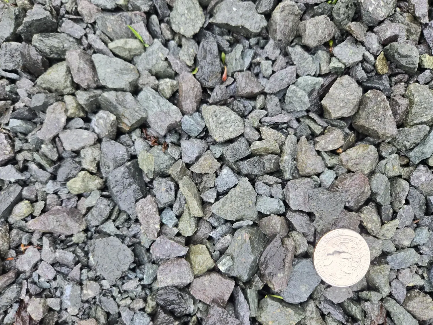 1 1/4-inch-minus crushed rock for a driveway base