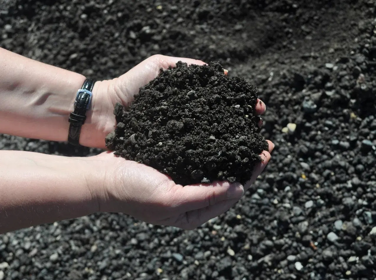 Recycled crushed asphalt for a driveway or parking area